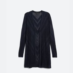 Love Ellie Dark Blue Women's Pointelle Duster Cardigan